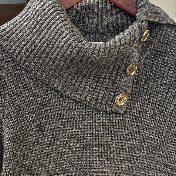 Calvin Klein Side-button Cowl Neck Sweater - Gray Size XS - Picture 1 of 10